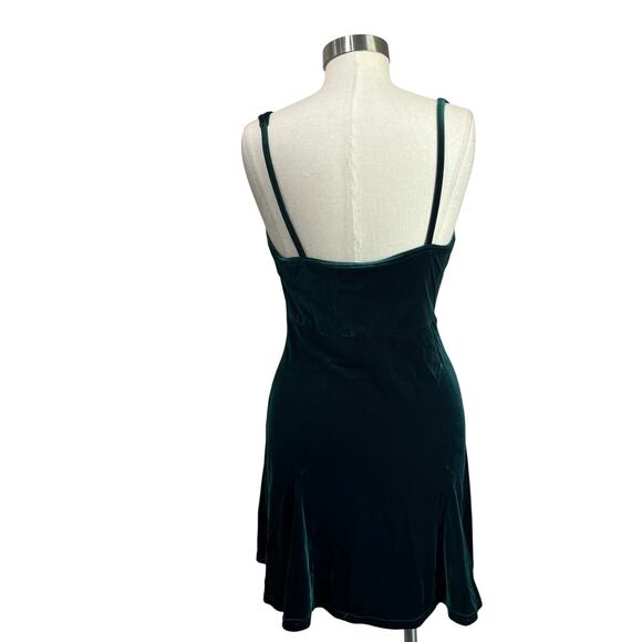 Victoria’s Secret Y2K Velvet Mini Dress Size S Emerald Green Party 90s - Picture 2 of 6